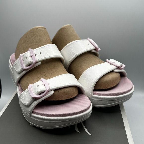 Dansko Kandi Sandals Womens EU 41 US 10.5 Pink Iridescent White Wedge Slides - Picture 3 of 16